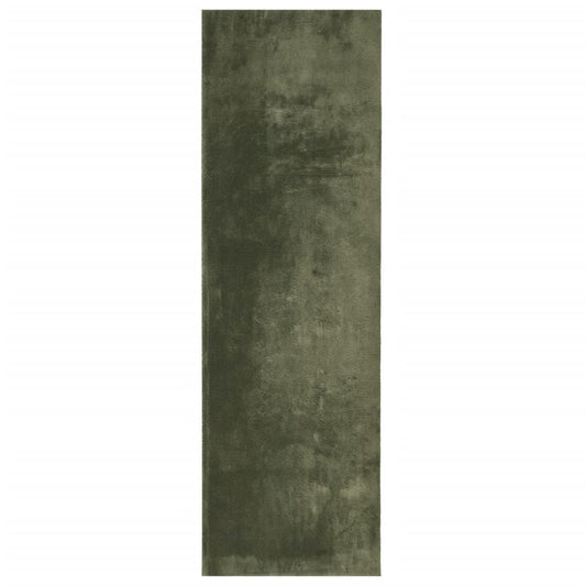 Teppich HUARTE Kurzflor Weich und Waschbar Waldgrün 80x250 cm