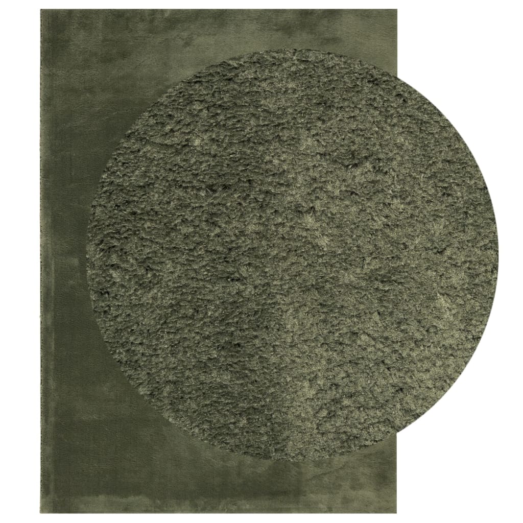 Teppich HUARTE Kurzflor Weich und Waschbar Waldgrün 120x170 cm