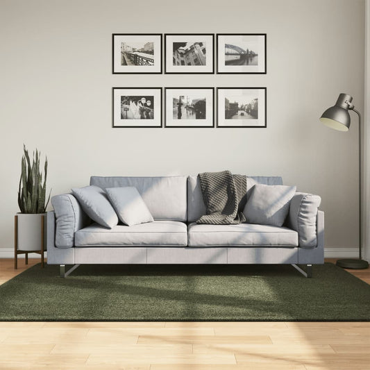 Teppich HUARTE Kurzflor Weich und Waschbar Waldgrün 140x200 cm