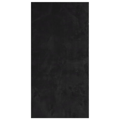 Teppich HUARTE Kurzflor Weich und Waschbar Schwarz 100x200 cm