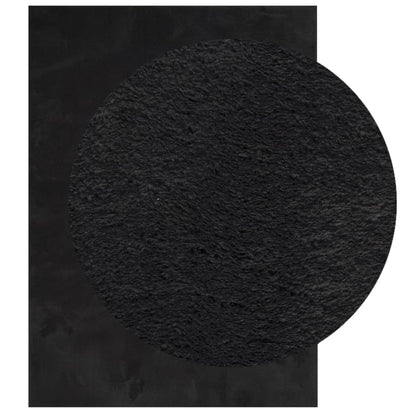 Teppich HUARTE Kurzflor Weich und Waschbar Schwarz 120x170 cm