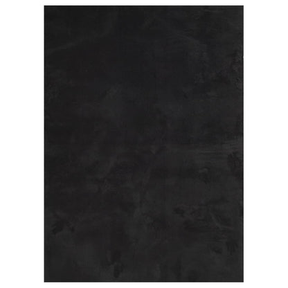Teppich HUARTE Kurzflor Weich und Waschbar Schwarz 160x230 cm