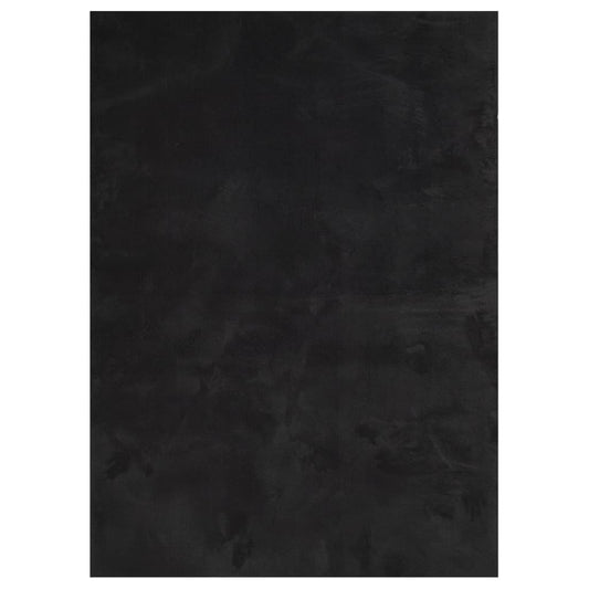Teppich HUARTE Kurzflor Weich und Waschbar Schwarz 160x230 cm
