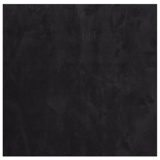 Teppich HUARTE Kurzflor Weich und Waschbar Schwarz 200x200 cm