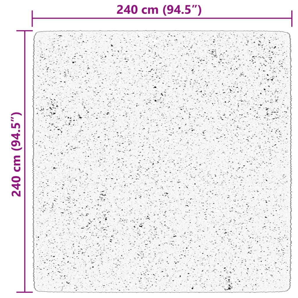 Teppich HUARTE Kurzflor Weich und Waschbar Schwarz 240x240 cm