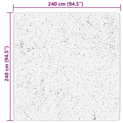 Teppich HUARTE Kurzflor Weich und Waschbar Schwarz 240x240 cm