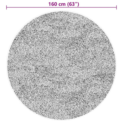 Teppich HUARTE Kurzflor Weich und Waschbar Schwarz Ø 160 cm