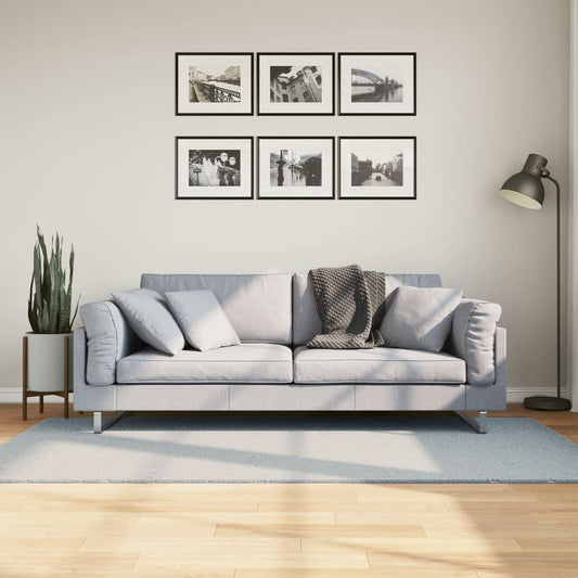 Teppich HUARTE Kurzflor Weich und Waschbar Blau 100x200 cm
