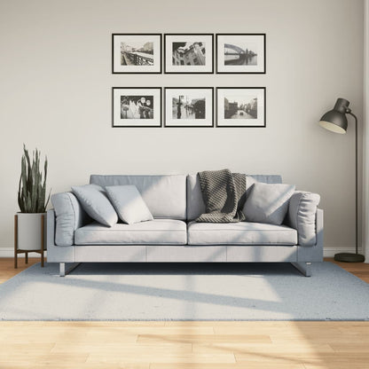 Teppich HUARTE Kurzflor Weich und Waschbar Blau 140x200 cm