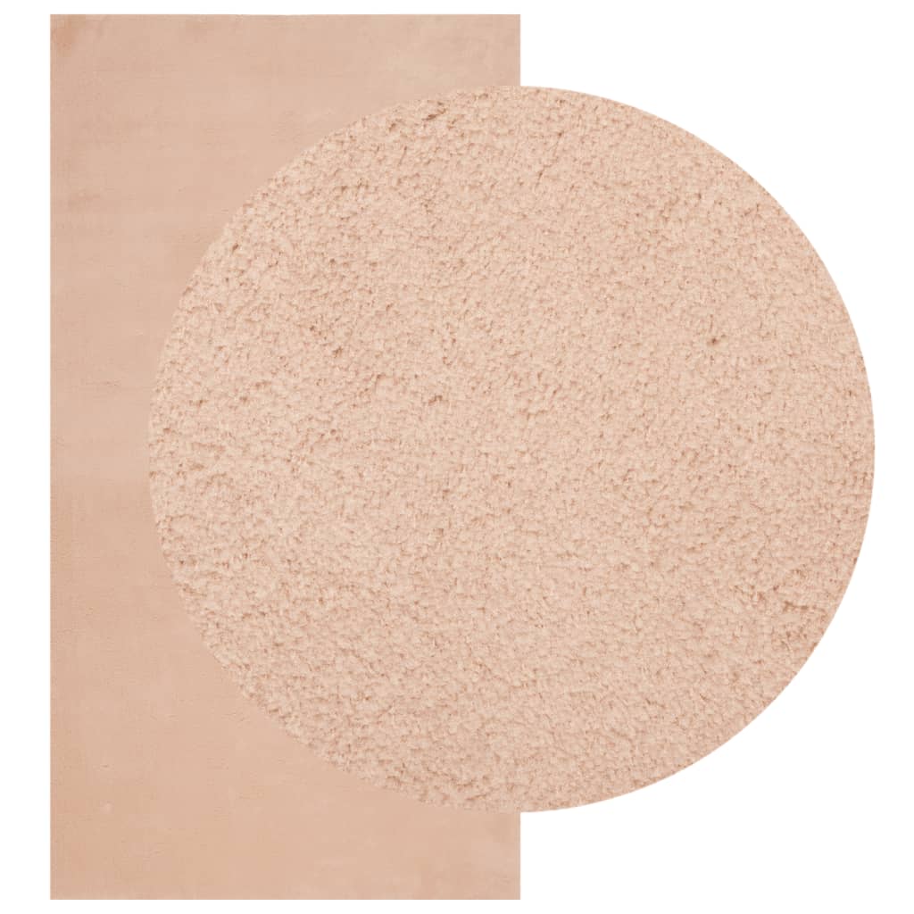 Teppich HUARTE Kurzflor Weich und Waschbar Blassrosa 80x150 cm