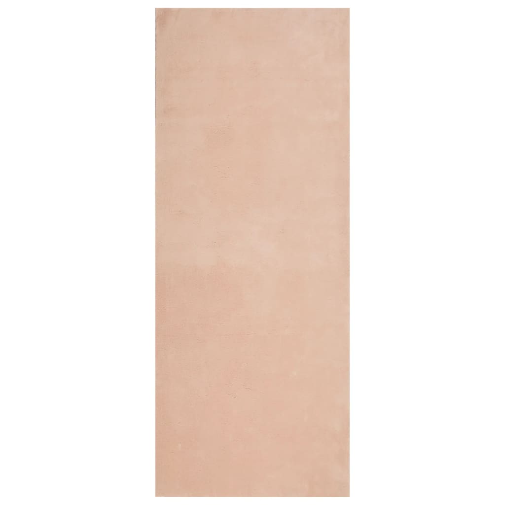 Teppich HUARTE Kurzflor Weich und Waschbar Blassrosa 80x200 cm