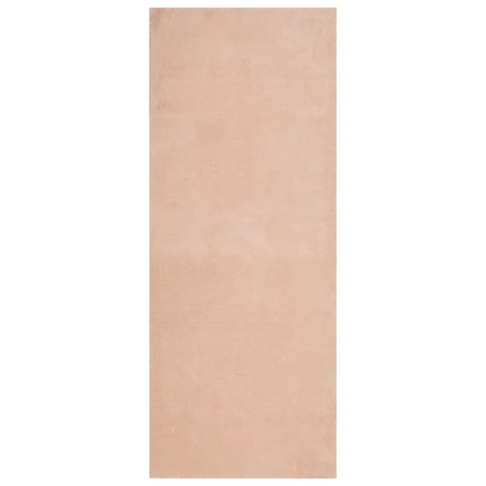 Teppich HUARTE Kurzflor Weich und Waschbar Blassrosa 80x200 cm