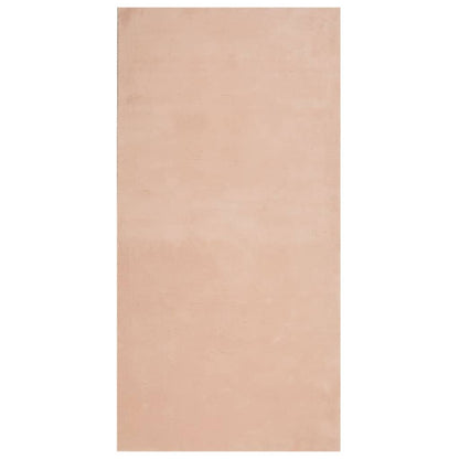 Teppich HUARTE Kurzflor Weich und Waschbar Blassrosa 100x200 cm
