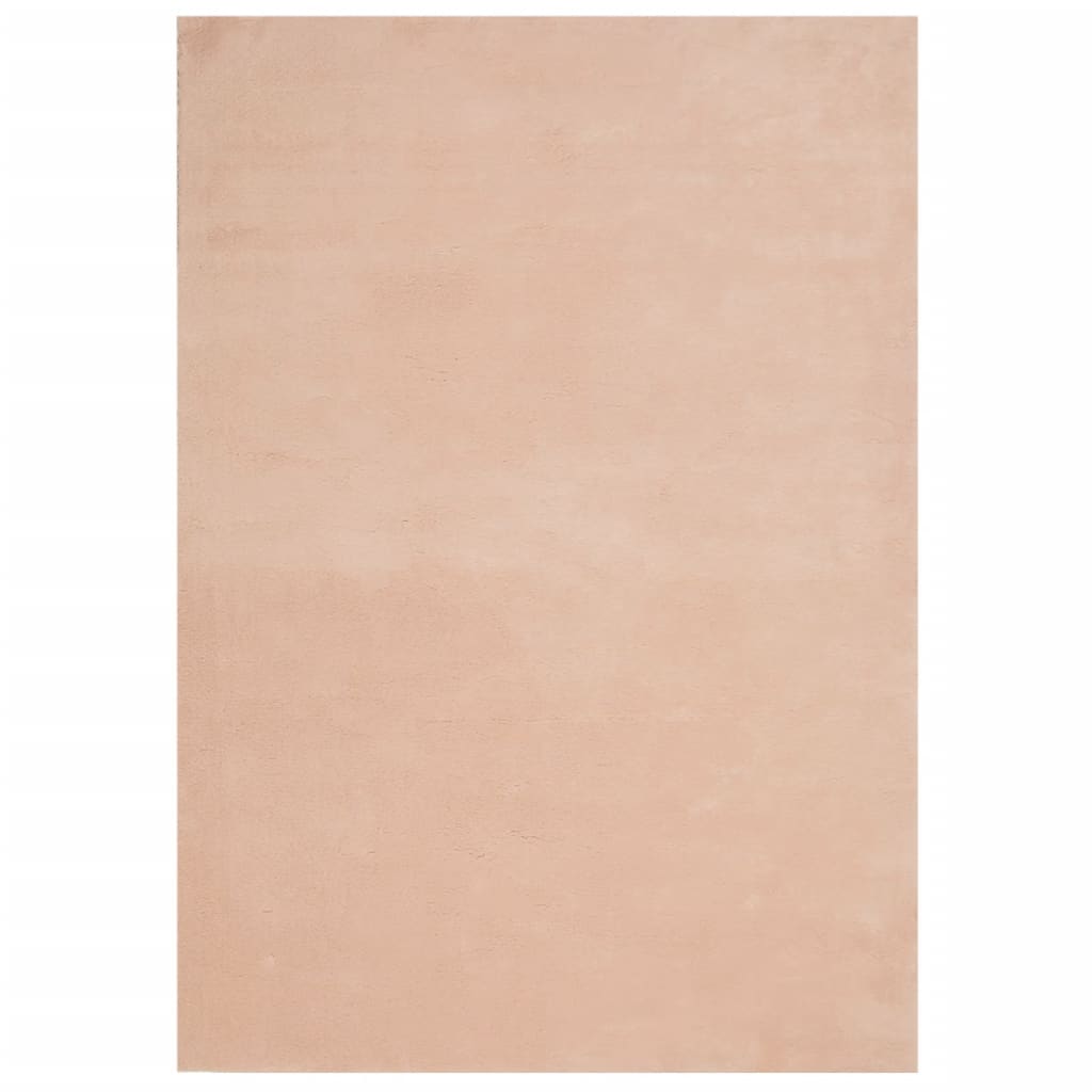 Teppich HUARTE Kurzflor Weich und Waschbar Blassrosa 140x200 cm