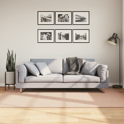 Teppich HUARTE Kurzflor Weich und Waschbar Blassrosa 140x200 cm