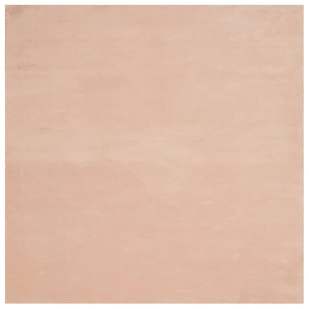 Teppich HUARTE Kurzflor Weich und Waschbar Blassrosa 160x160 cm