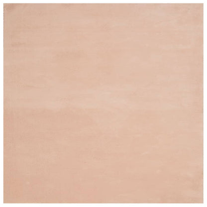 Teppich HUARTE Kurzflor Weich und Waschbar Blassrosa 160x160 cm
