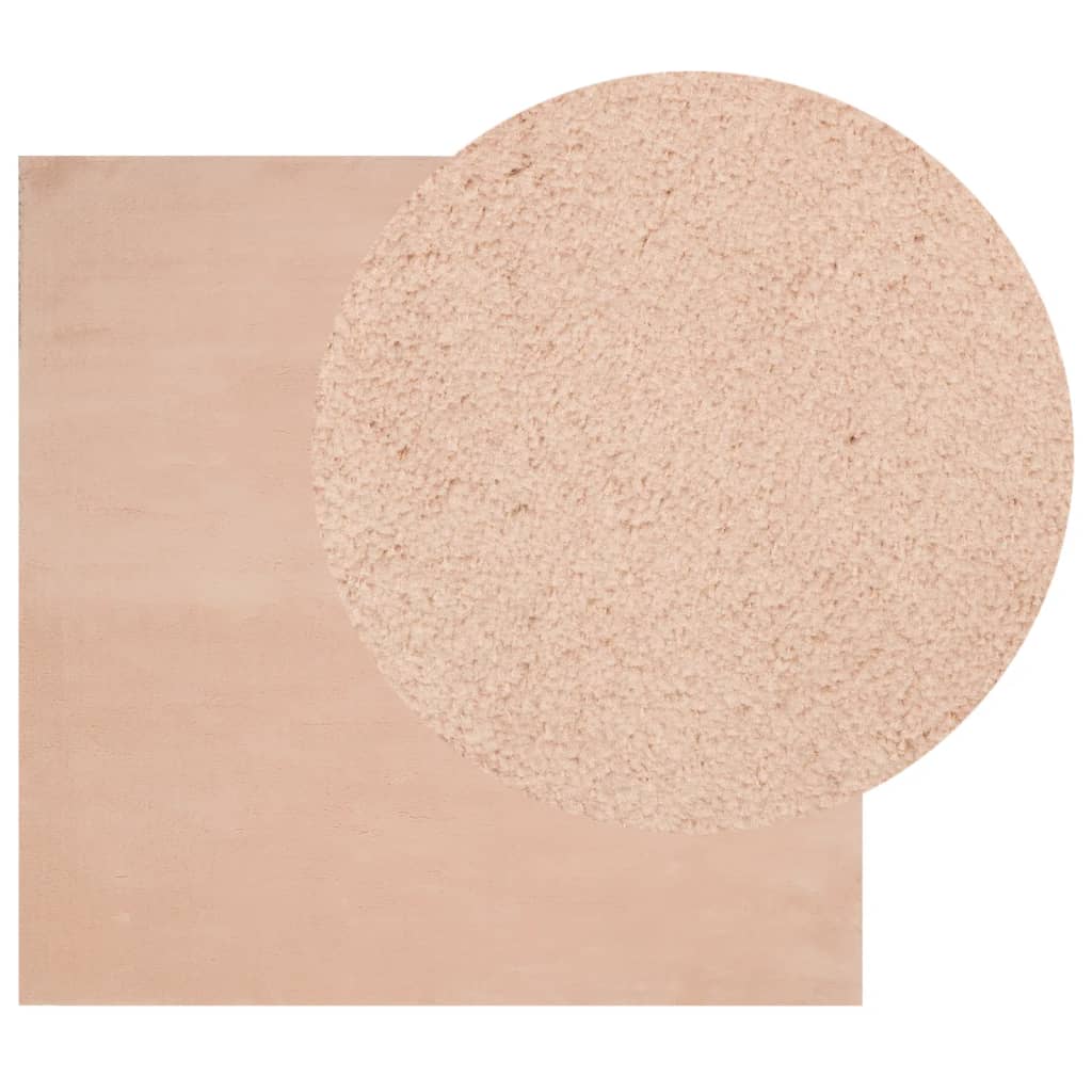 Teppich HUARTE Kurzflor Weich und Waschbar Blassrosa 160x160 cm