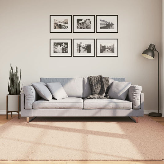 Teppich HUARTE Kurzflor Weich und Waschbar Blassrosa 200x200 cm
