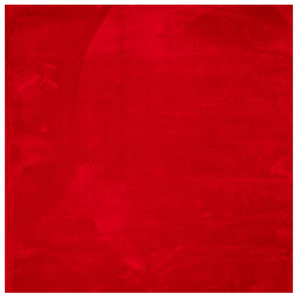Teppich HUARTE Kurzflor Weich und Waschbar Rot 160x160 cm