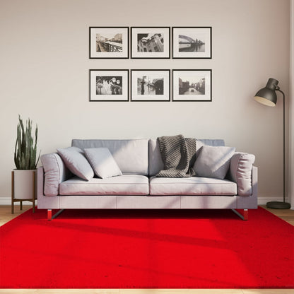 Teppich HUARTE Kurzflor Weich und Waschbar Rot 200x200 cm