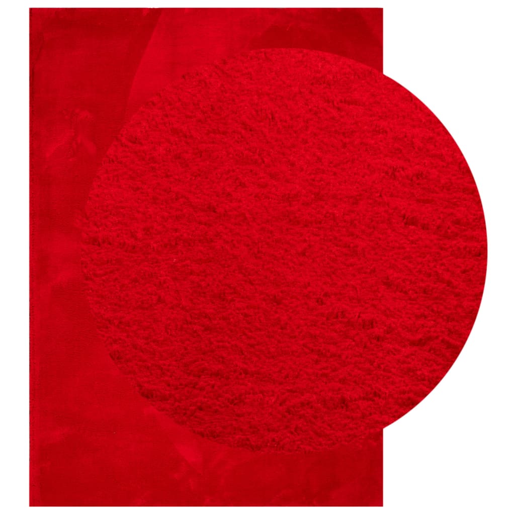 Teppich HUARTE Kurzflor Weich und Waschbar Rot 240x340 cm