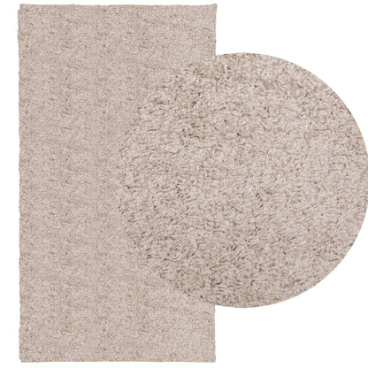 Shaggy-Teppich PAMPLONA Hochflor Modern Beige 60x110 cm