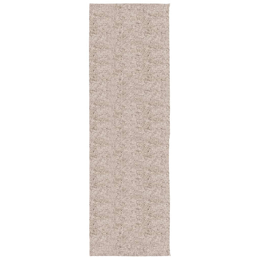 Shaggy-Teppich PAMPLONA Hochflor Modern Beige 80x250 cm