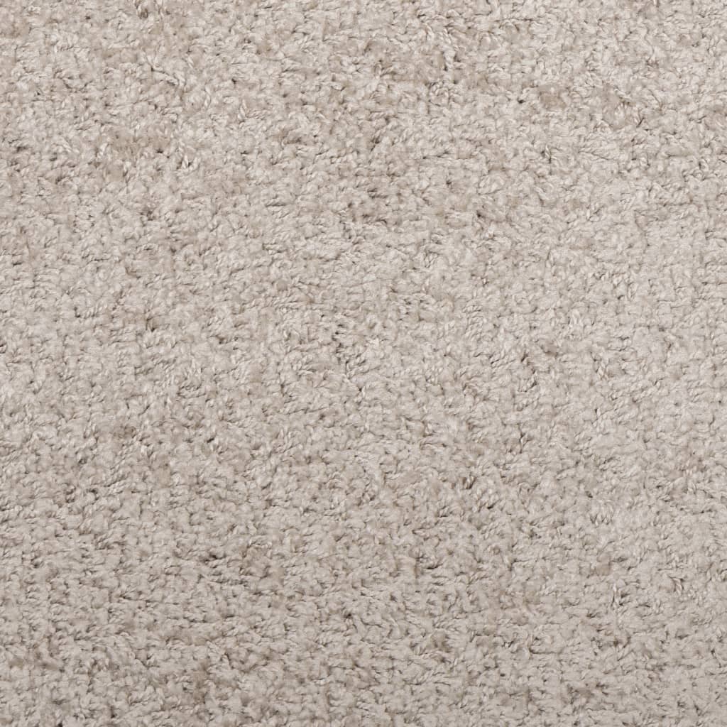 Shaggy-Teppich PAMPLONA Hochflor Modern Beige Ø 80 cm