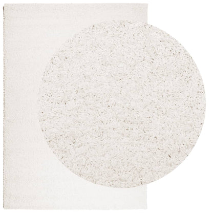 Teppich Shaggy Hochflor Modern Creme 120x170 cm
