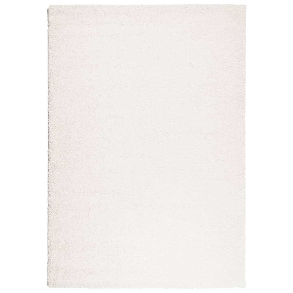 Teppich Shaggy Hochflor Modern Creme 140x200 cm
