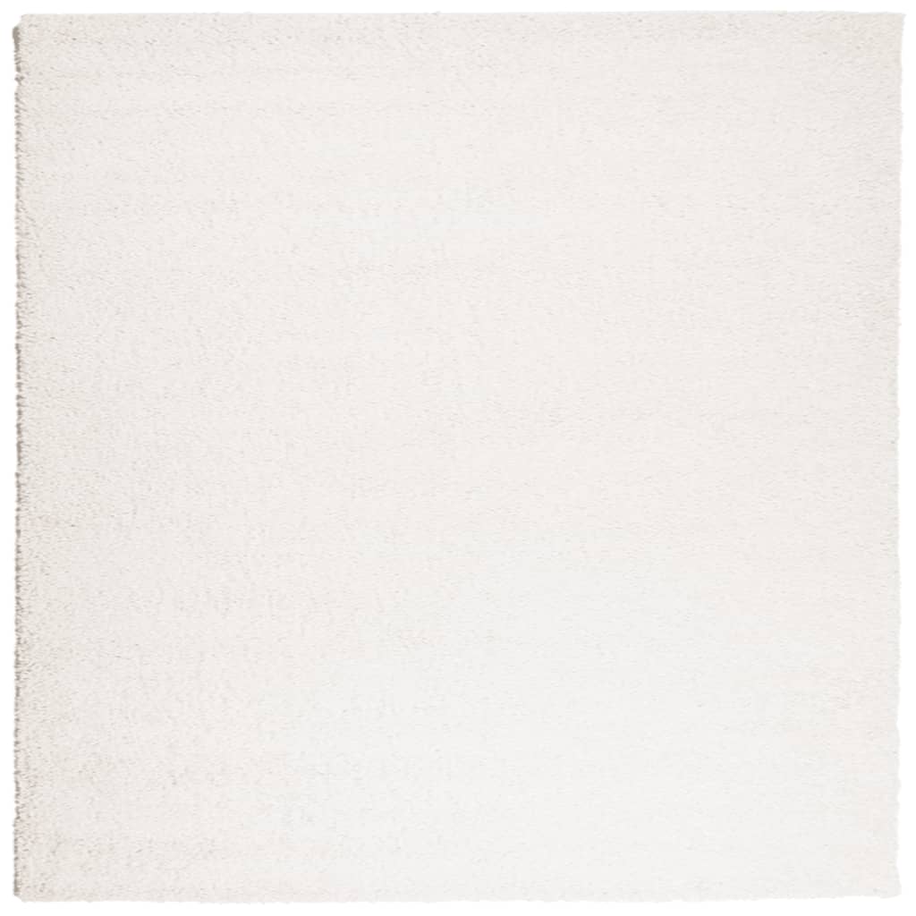 Teppich Shaggy Hochflor Modern Creme 160x160 cm