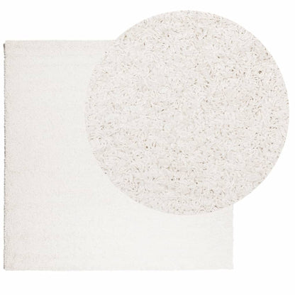 Teppich Shaggy Hochflor Modern Creme 160x160 cm