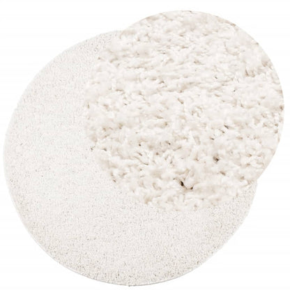 Tæppe Shaggy Deep Pile Modern Creme Ø 80 cm