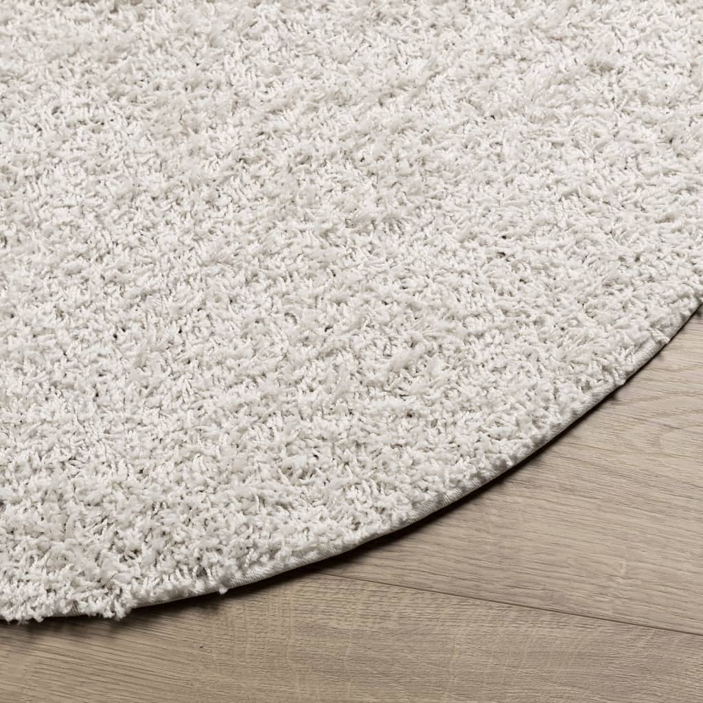 Tæppe Shaggy Deep Pile Modern Creme Ø 80 cm