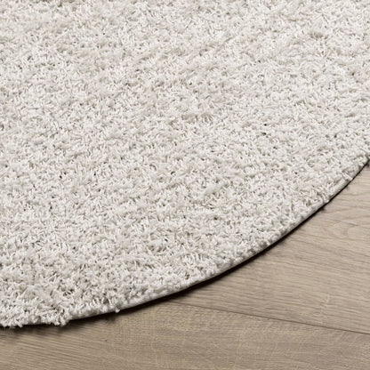 Tæppe Shaggy Deep Pile Modern Creme Ø 80 cm