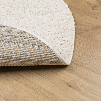 Tæppe Shaggy Deep Pile Modern Creme Ø 80 cm