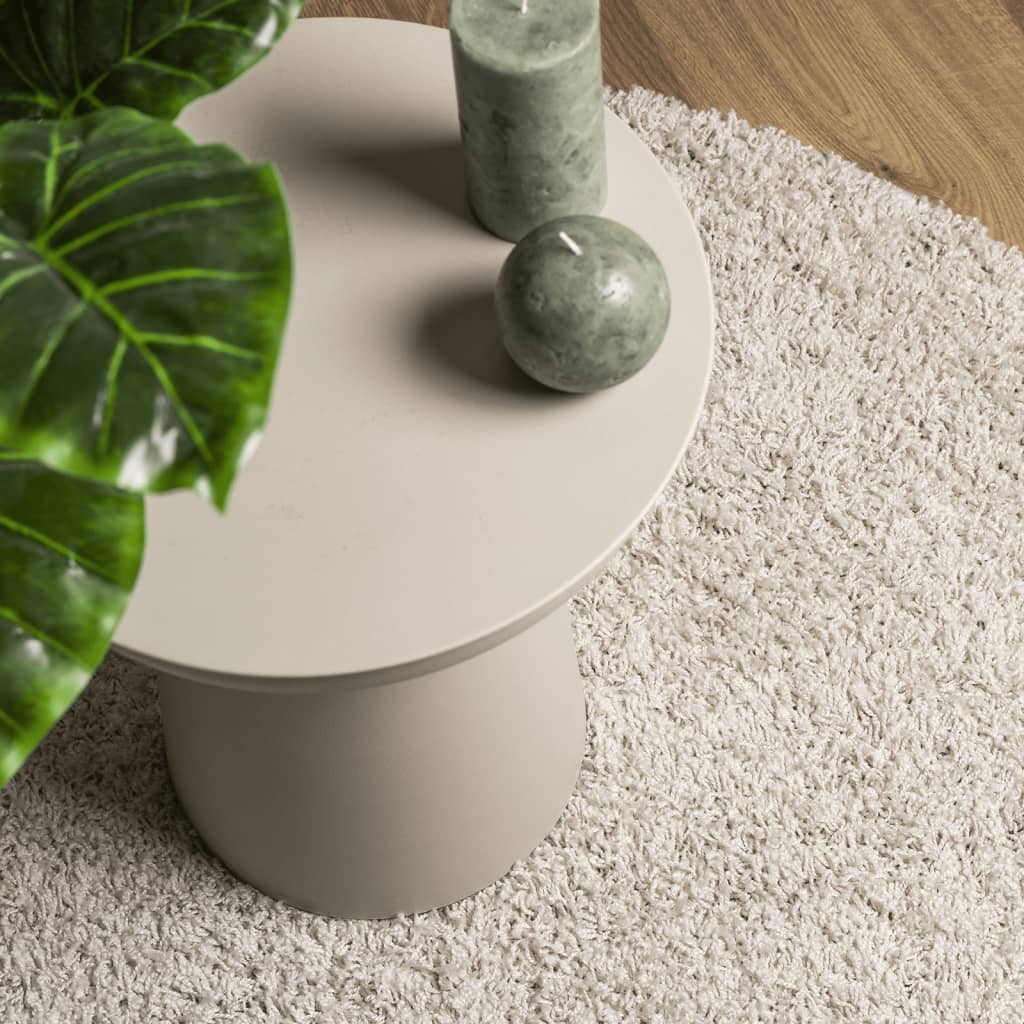Tæppe Shaggy Deep Pile Modern Creme Ø 80 cm