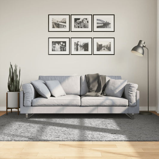 Shaggy-Teppich PAMPLONA Hochflor Modern Grau 160x230 cm