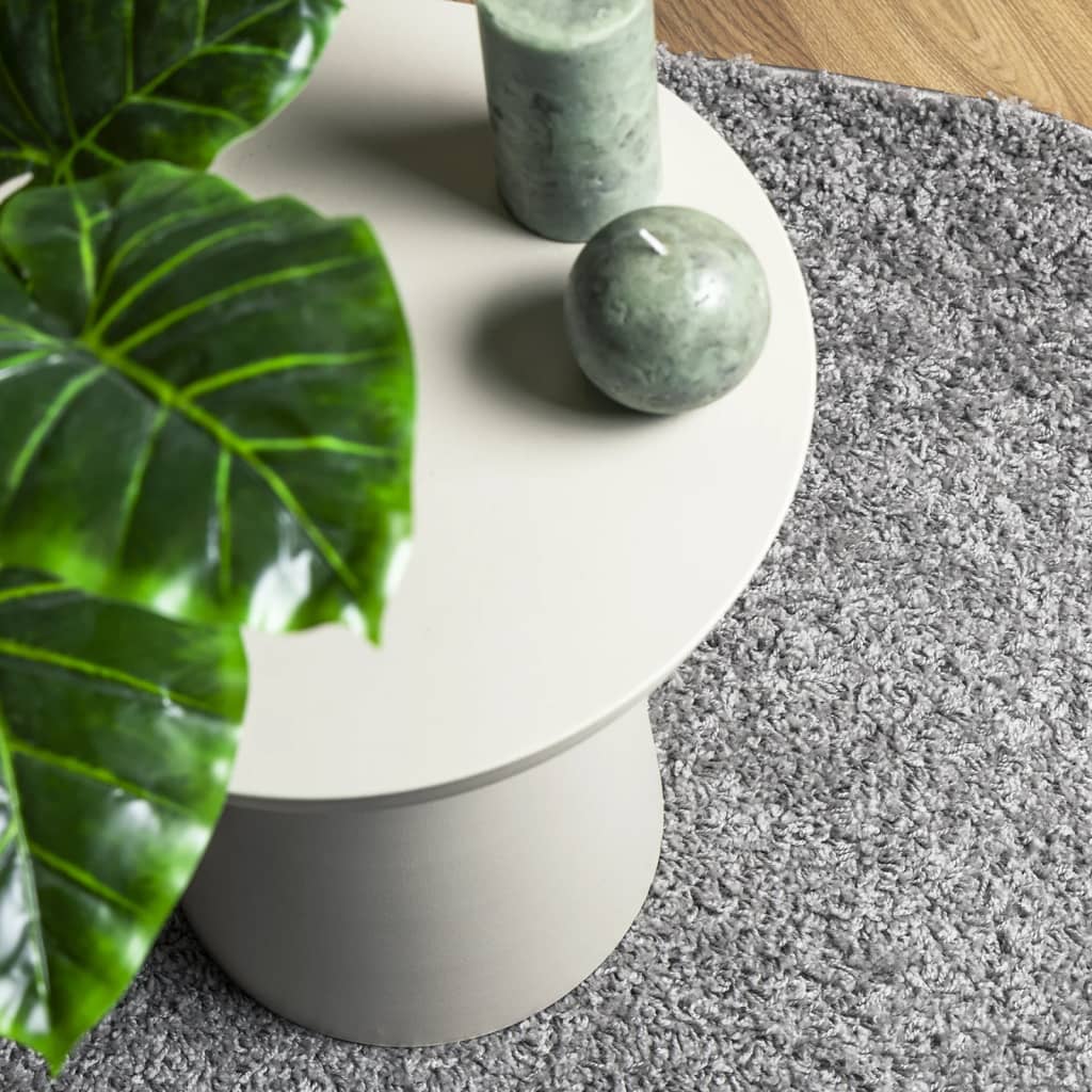 Shaggy-Teppich PAMPLONA Hochflor Modern Grau Ø 100 cm
