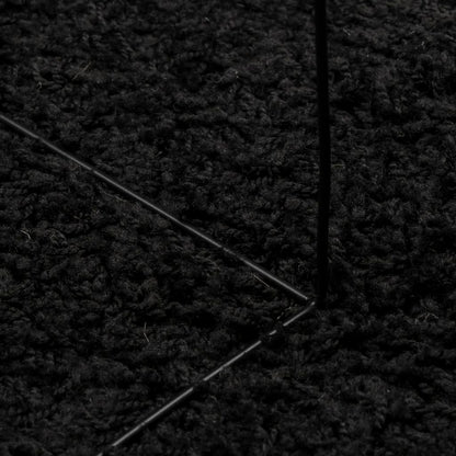 Shaggy-Teppich PAMPLONA Hochflor Modern Schwarz 140x200 cm
