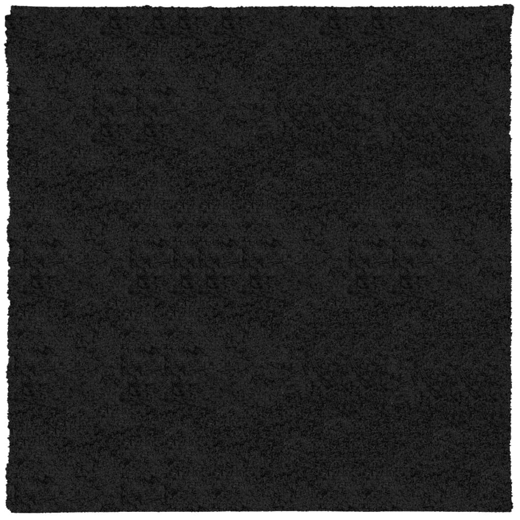 Shaggy-Teppich PAMPLONA Hochflor Modern Schwarz 160x160 cm
