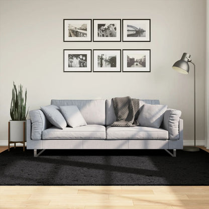Shaggy-Teppich PAMPLONA Hochflor Modern Schwarz 160x230 cm