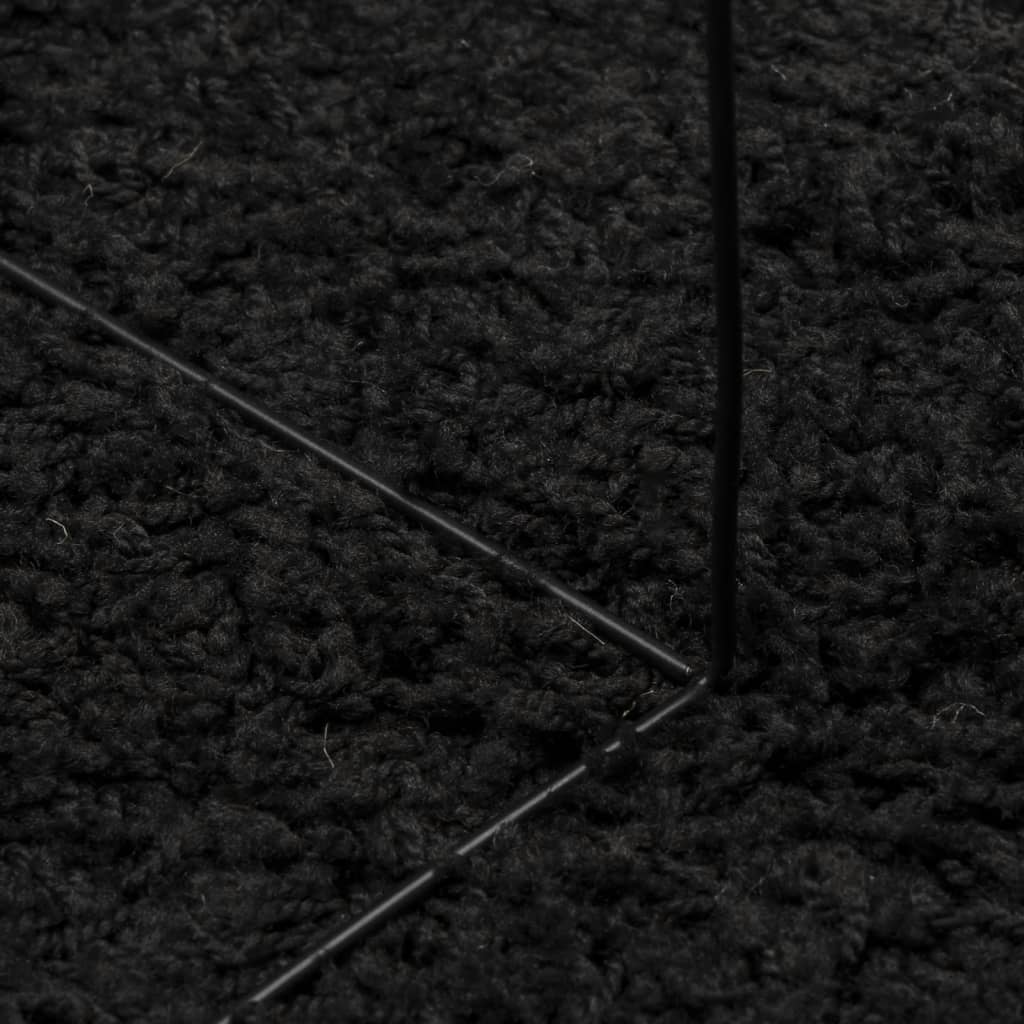 Shaggy-Teppich PAMPLONA Hochflor Modern Schwarz Ø 240 cm
