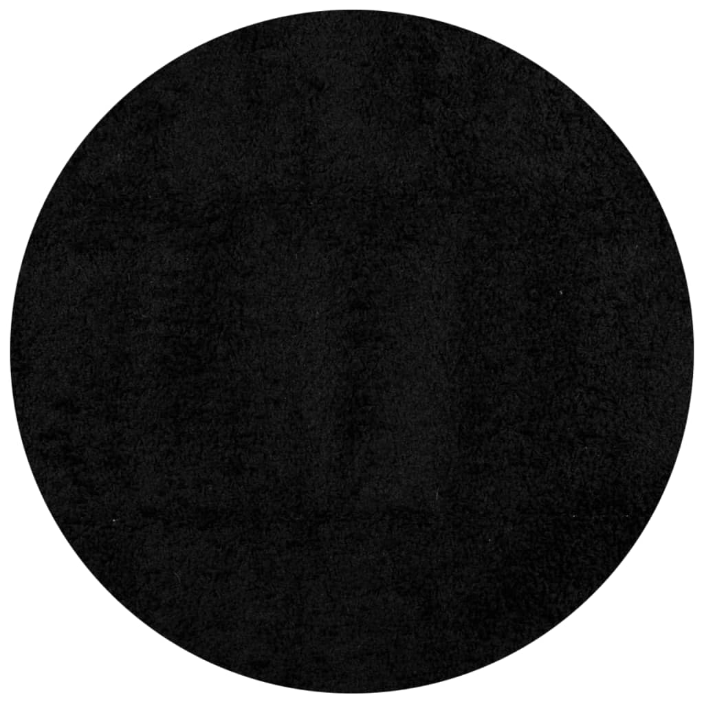 Shaggy-Teppich PAMPLONA Hochflor Modern Schwarz Ø 280 cm