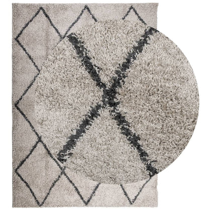 Shaggy-Teppich Hochflor Modern Beige Anthrazit 200x280 cm