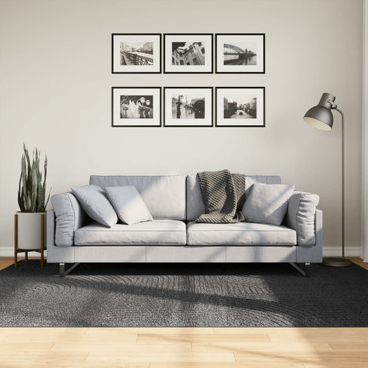 Teppich IZA Kurzflor Skandi-Stil Anthrazit 160x230 cm