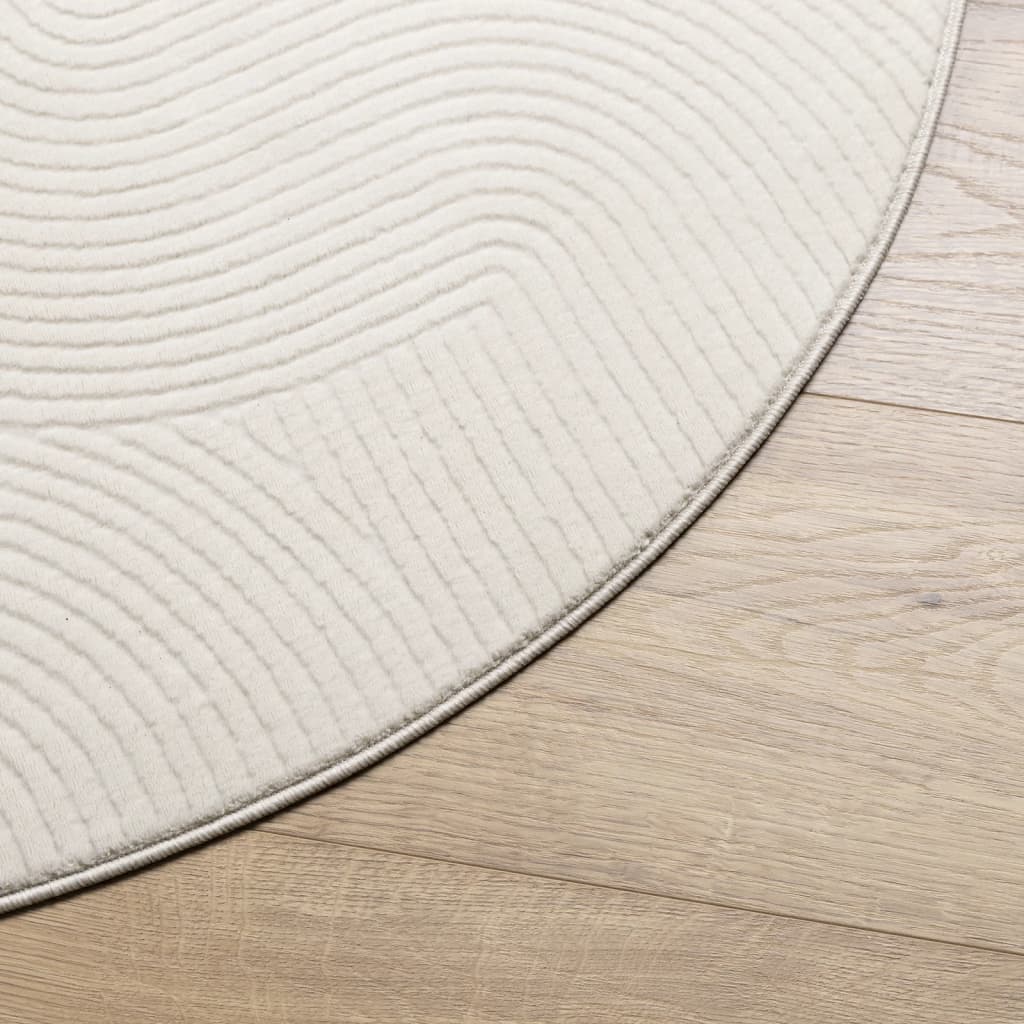 Teppich IZA Kurzflor Skandinavischer Look Creme Ø 120 cm