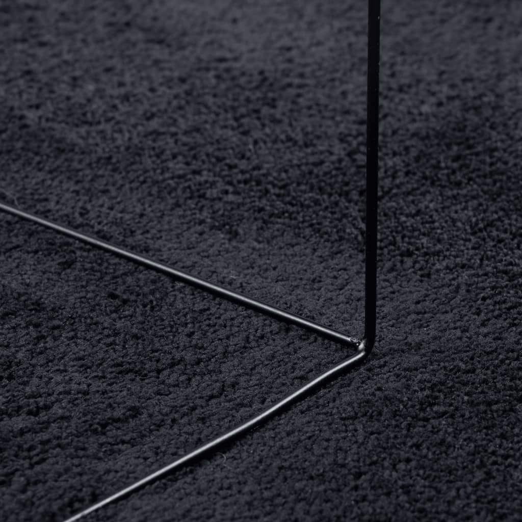 Teppich OVIEDO Kurzflor Schwarz 120x120 cm