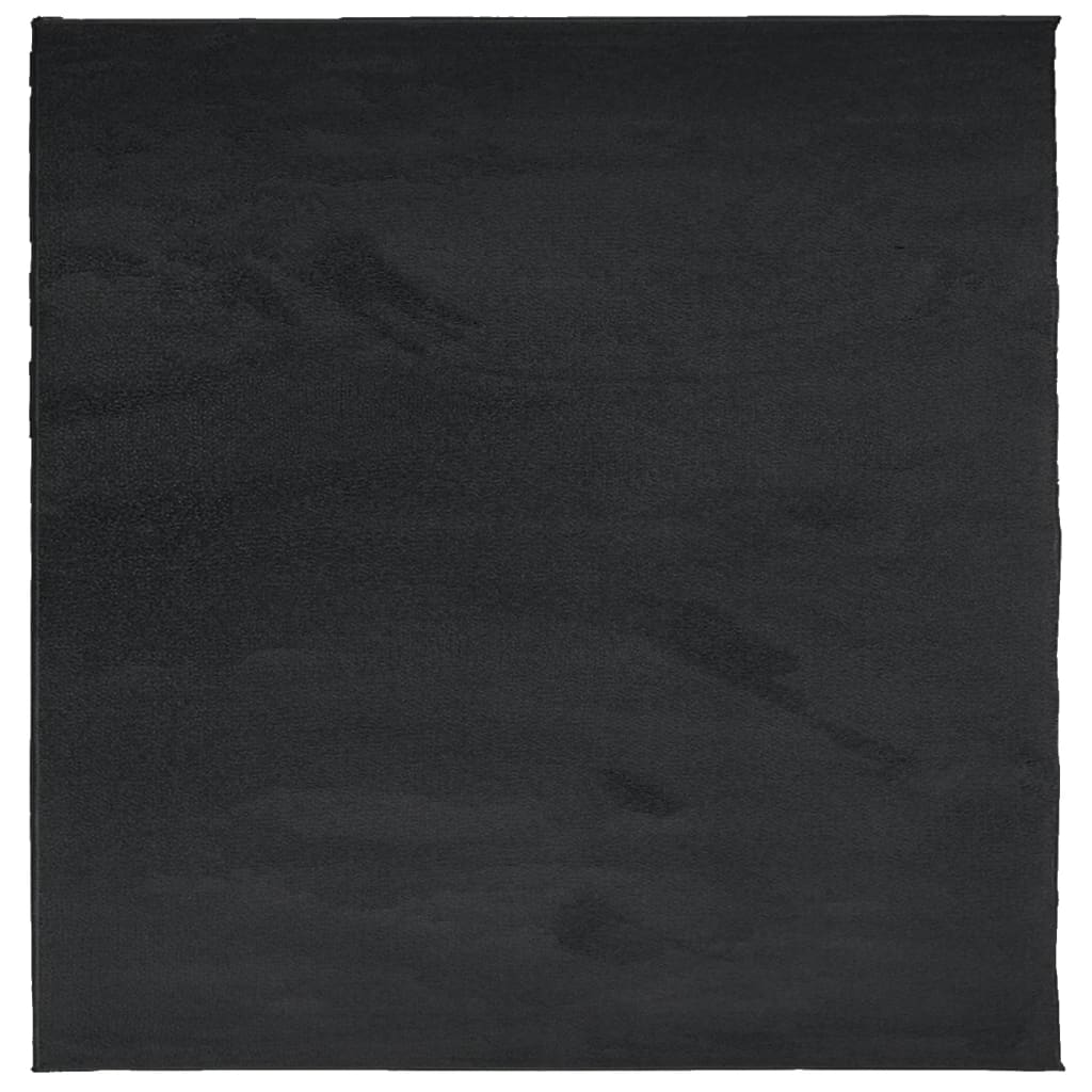 Teppich OVIEDO Kurzflor Schwarz 120x120 cm